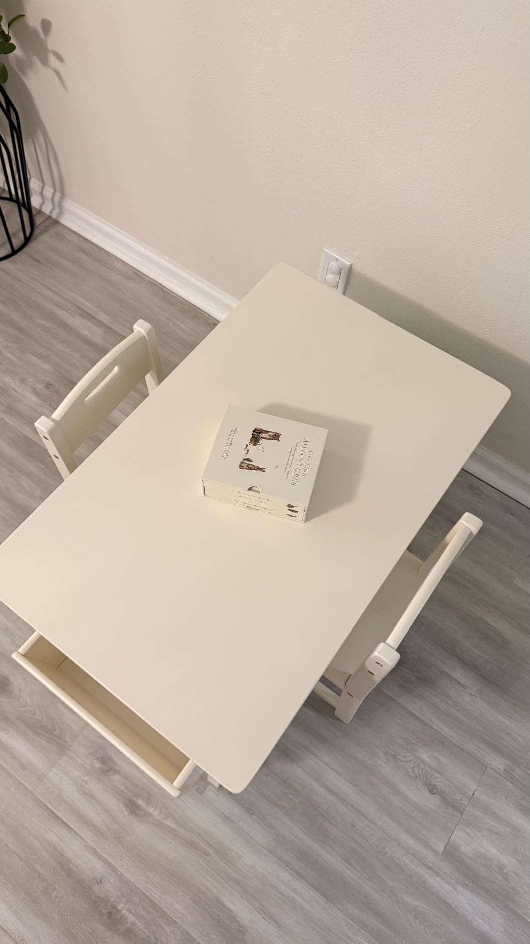 Kids Solid Wood Table & 2 Chairs Set for Kids Playroom | Activity Table for Boys and Girls, Includes DIY-Install Storage Cubby Accessories customer photo 2