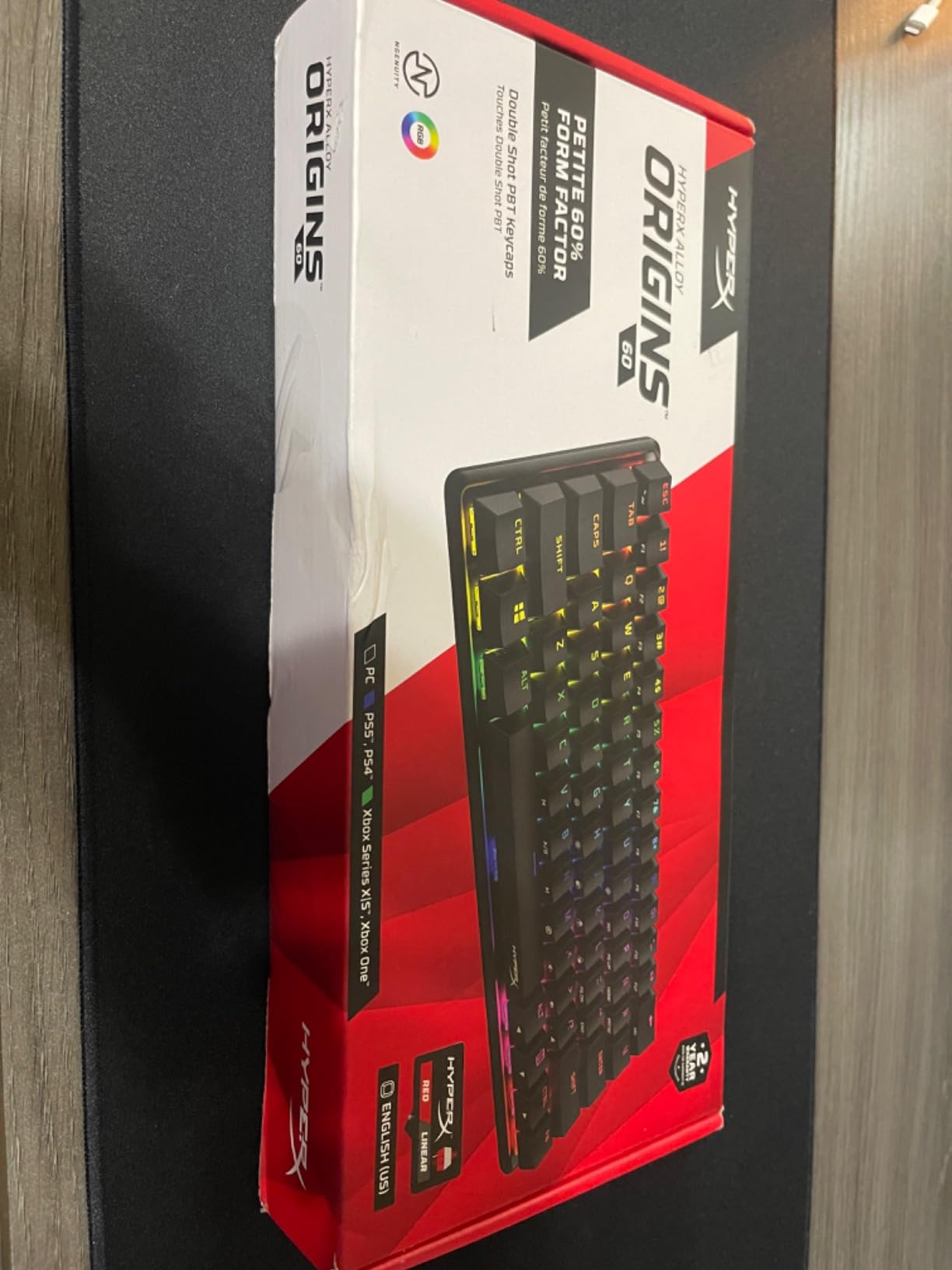HyperX Alloy Origins 60 - Mechanical Gaming Keyboard, Ultra Compact 60% Form Factor, Tactile Aqua Switch, Double Shot PBT Keycaps, RGB LED Backlit customer photo 2