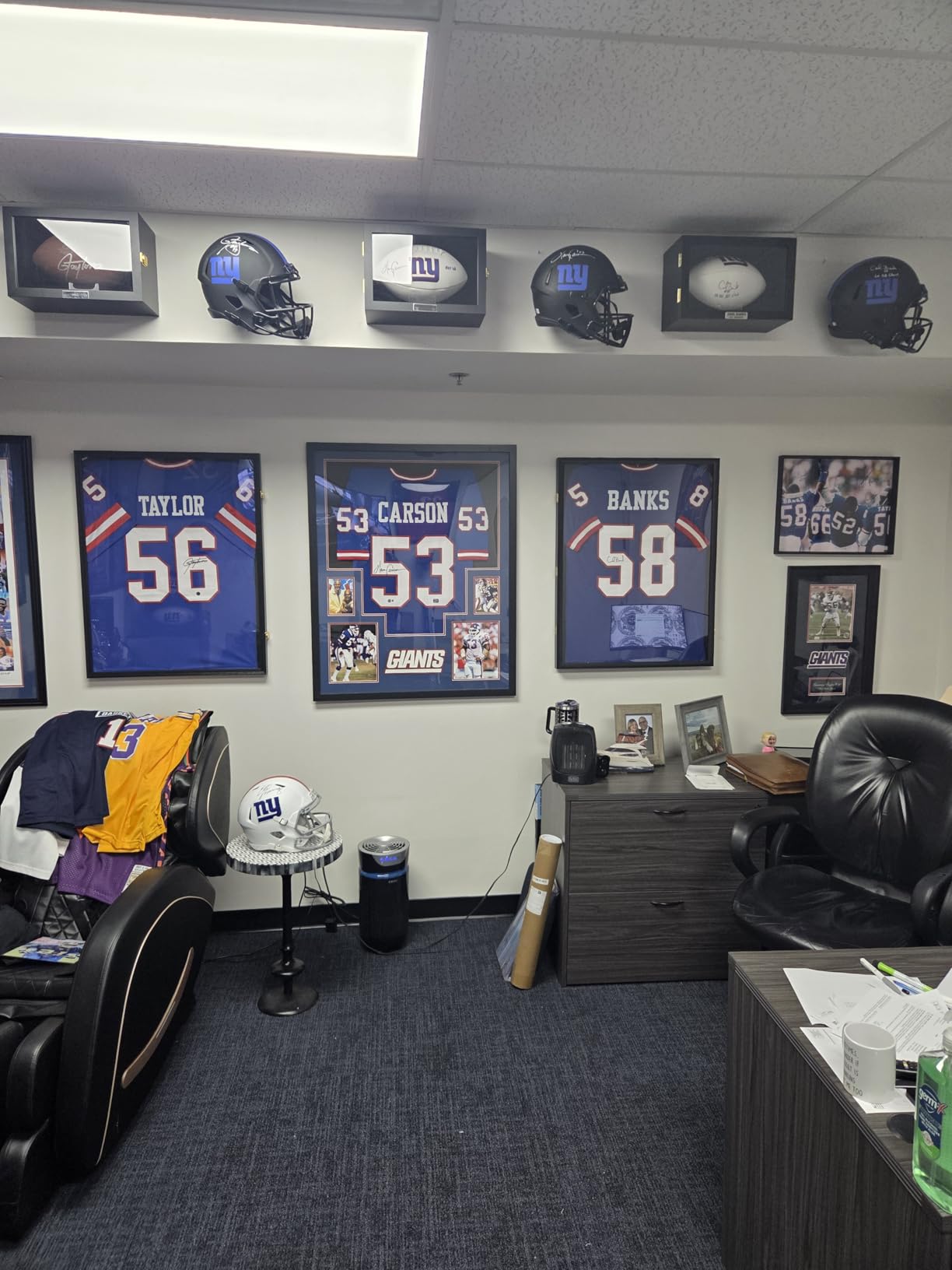 Football Display Case Wall Mount Full Size Wooden Acrylic Black | Solid wood frame with 98% UV acrylic door and metal lock; displays signed footballs and memorabilia in a man cave or office customer photo 1