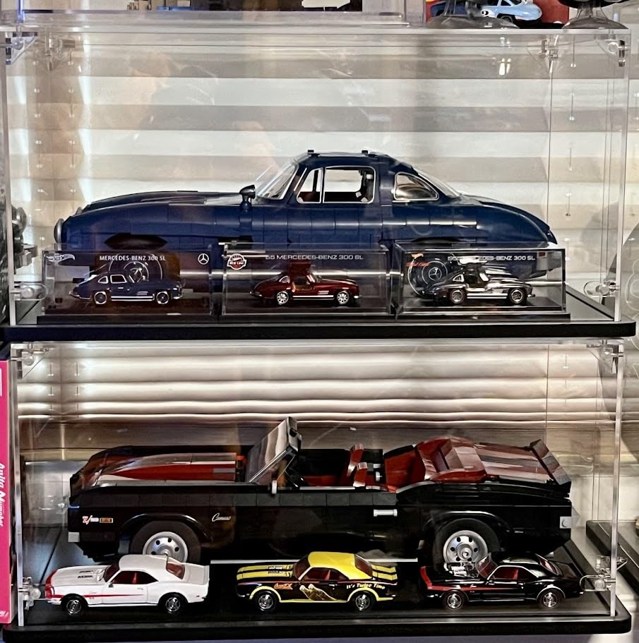 Acrylic Display Case for Lego Cars Diecast Model Cars | 3MM Thick, Solid Wooden Base, Interior 15 x 8 x 7 Inches, Fit for 10295 10300 42123 21317 10290 21328 10282 customer photo 1