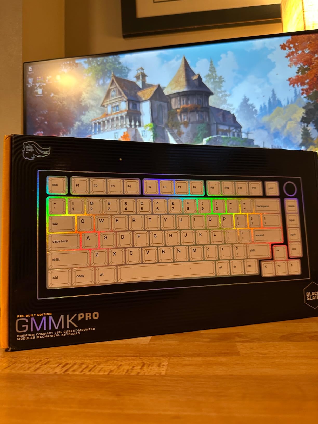 GLORIOUS Gaming GMMK PRO 75% - Modular Mechanical Gaming Keyboard, TKL Size, 1.5kg Frame, Fox Switches, Fully Customizable, Coiled Cable, Wrist Rest, White PBT Keycaps, RGB, QWERTY - Black customer photo 2