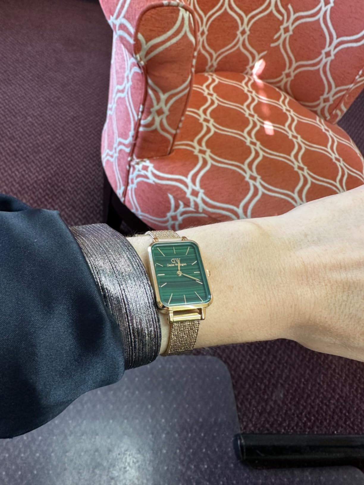Daniel Wellington Quadro Pressed Women's Watch - 20x26mm Square Case, Japanese Quartz Movement, Stainless Steel Mesh Strap - Melrose customer photo 1