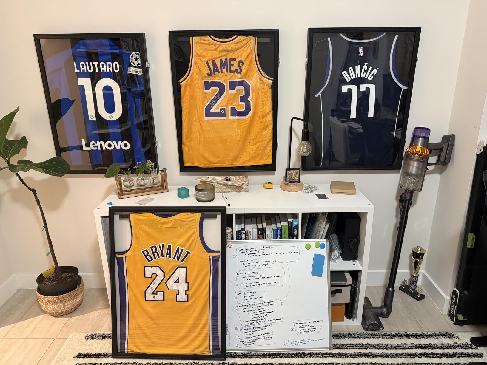 Jersey Frame Display Case, Lockable Sports Shadow Box, Silver Locks | 98% UV protection, shatterproof panel, 31.25x23.25 in wood frame, 3 hanging options, fits football & baseball jerseys customer photo 1
