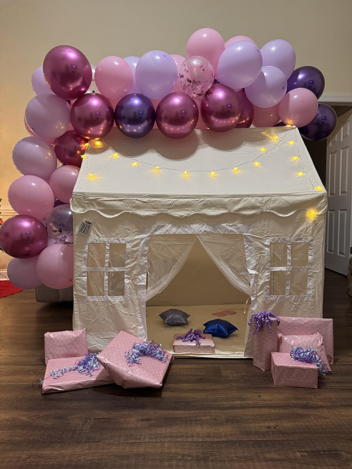 Tiny Land Kids Play Tent with Padded Mat & LED Lights, Ages 3+ customer photo 2