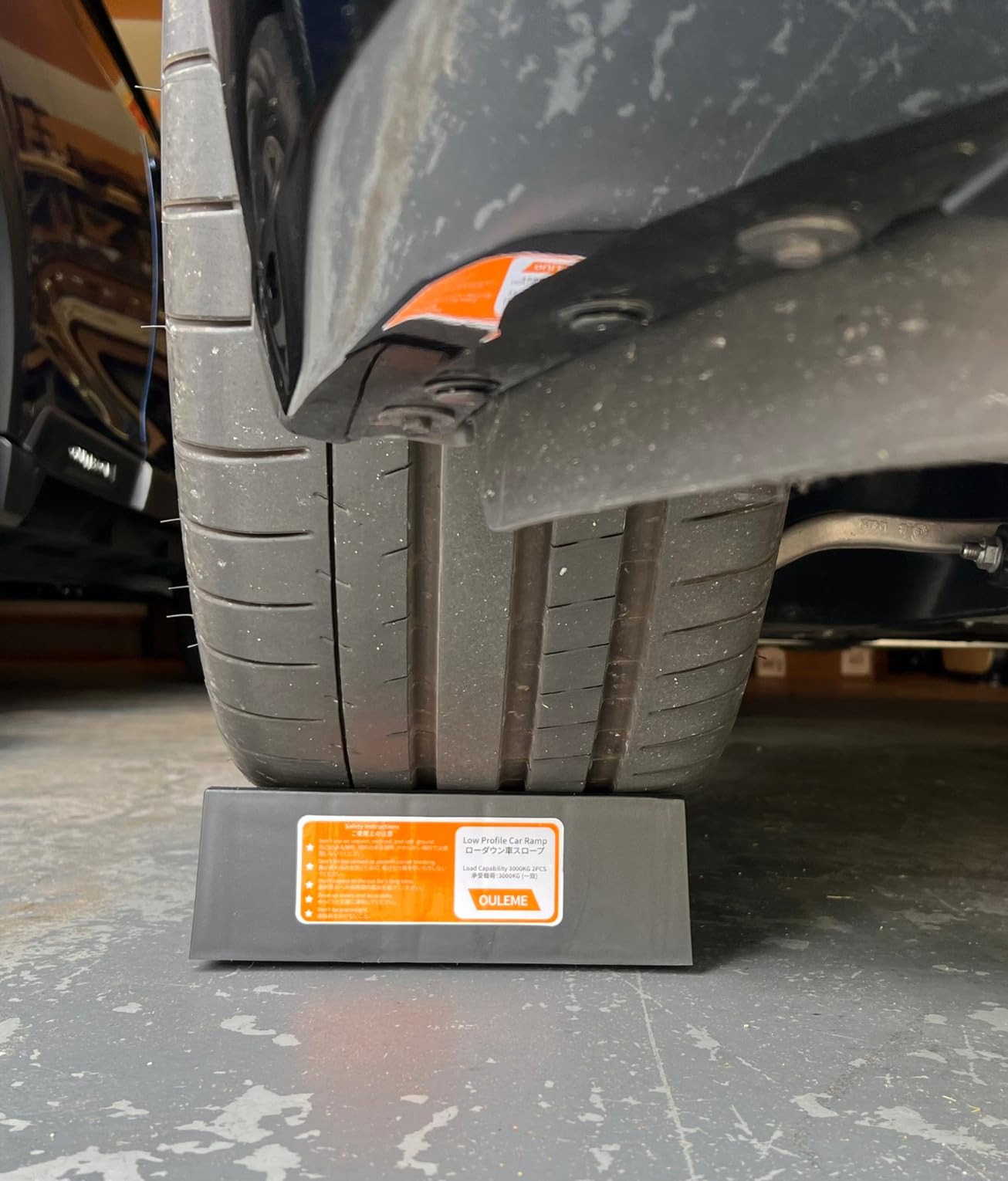 OULEME Low Profile Car Service Ramp with Anti-Slip Pads, 2-1/2
