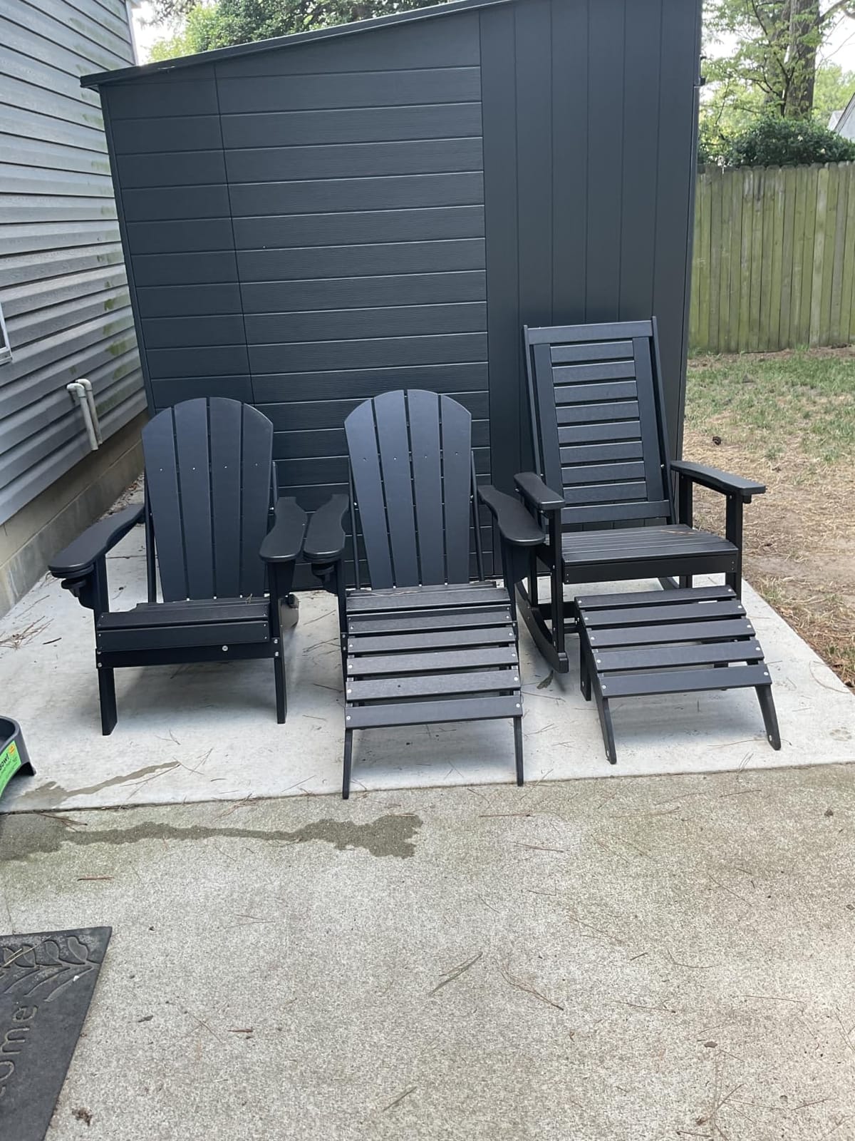 GREENVINES Oversized Outdoor Rocking Chairs Set of 2, HDPE Rocker, Black customer photo 1
