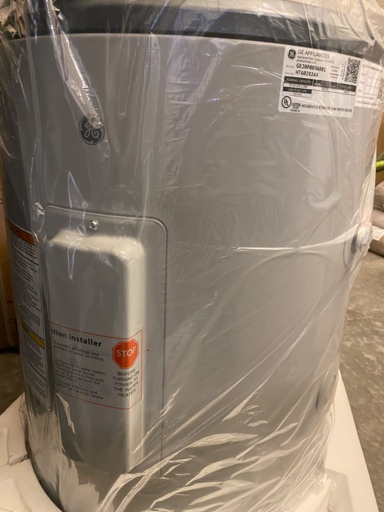 GE Appliances 18 Gallon Versatile Plug and Play Electric Water Heater with Adjustable Thermostat, Easily Installs Where You Want It, 120 Volt customer photo 2
