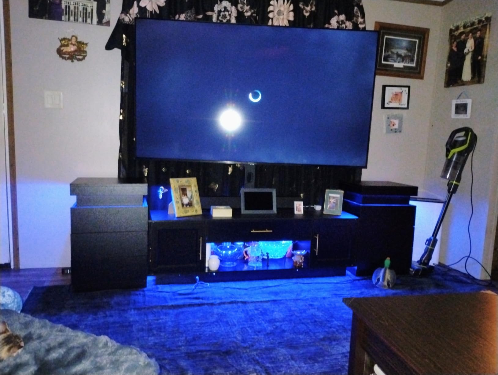 ADORNEVE Black Nightstand with Charging Station and LED Lights customer photo 1
