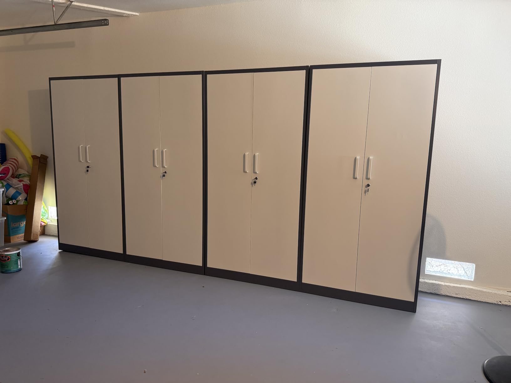Yizosh Metal Garage Storage Cabinet with 2 Doors and 5 Adjustable Shelves - 71