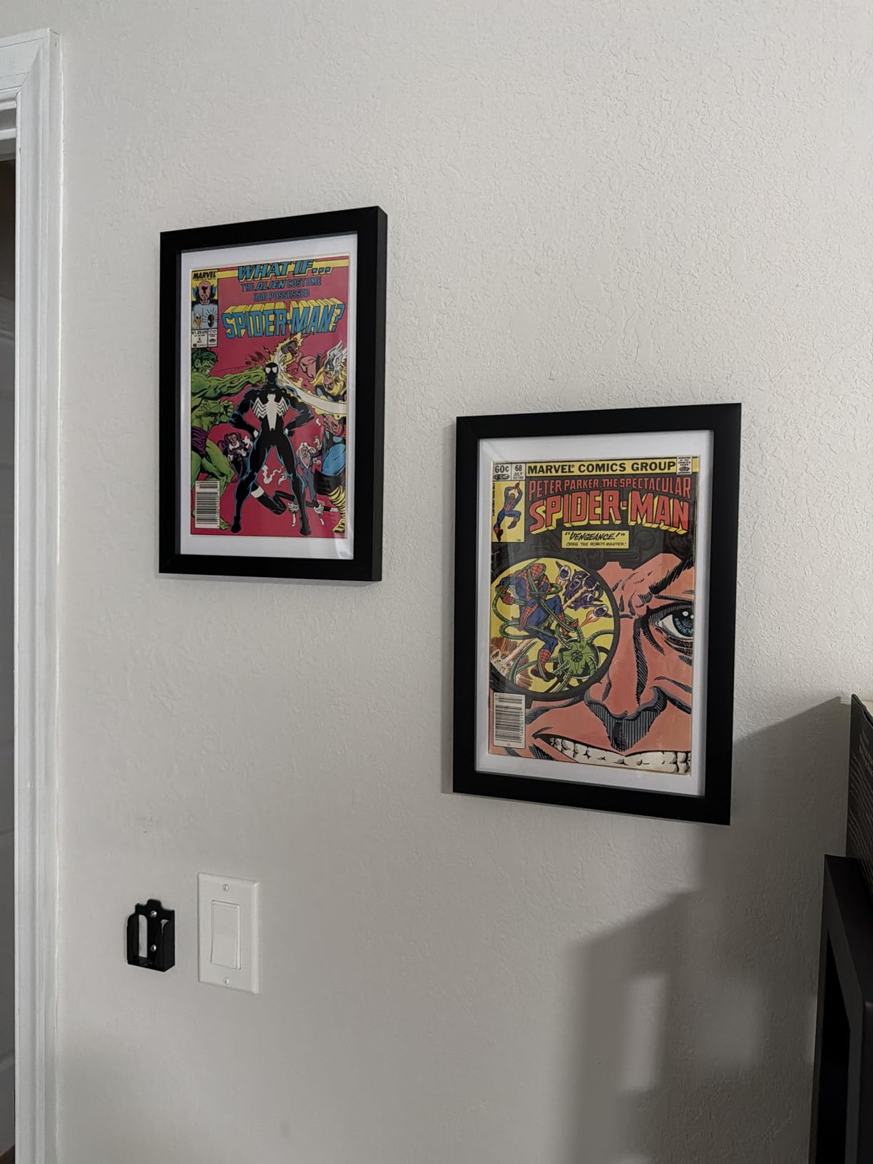 Comic Book Frame 2 Pack, Black & White Acid Free Double Mats, UV Protection, PVC Frame Fits Current and Standard Size Comic up to 6 3/4