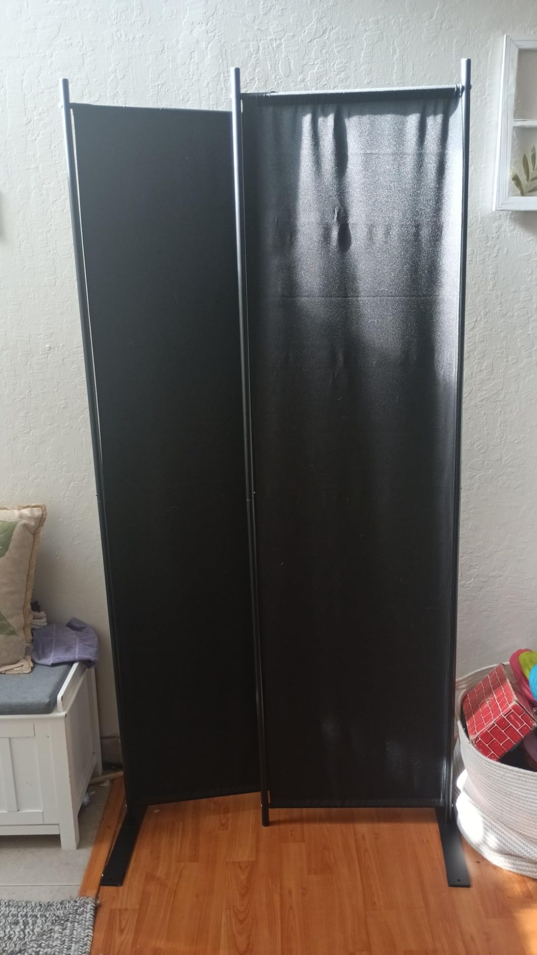 MAYOLIAH 6 Panel Folding Privacy Screen 9ft Wide, 6ft Tall Partition Room Divider, Black customer photo 1