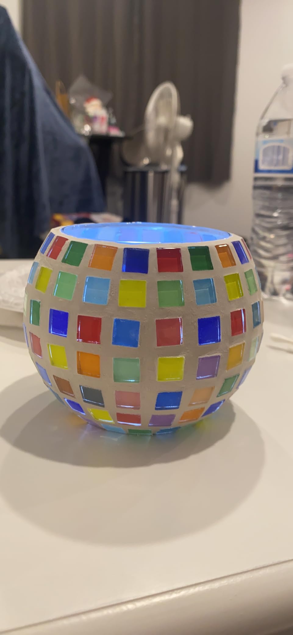 Glass Mosaic Candle Holder Kit, DIY Art and Crafts for Adults & Kids Gifts, Tealight Holder Craft with Mosaic Tiles for Home Decor customer photo 1