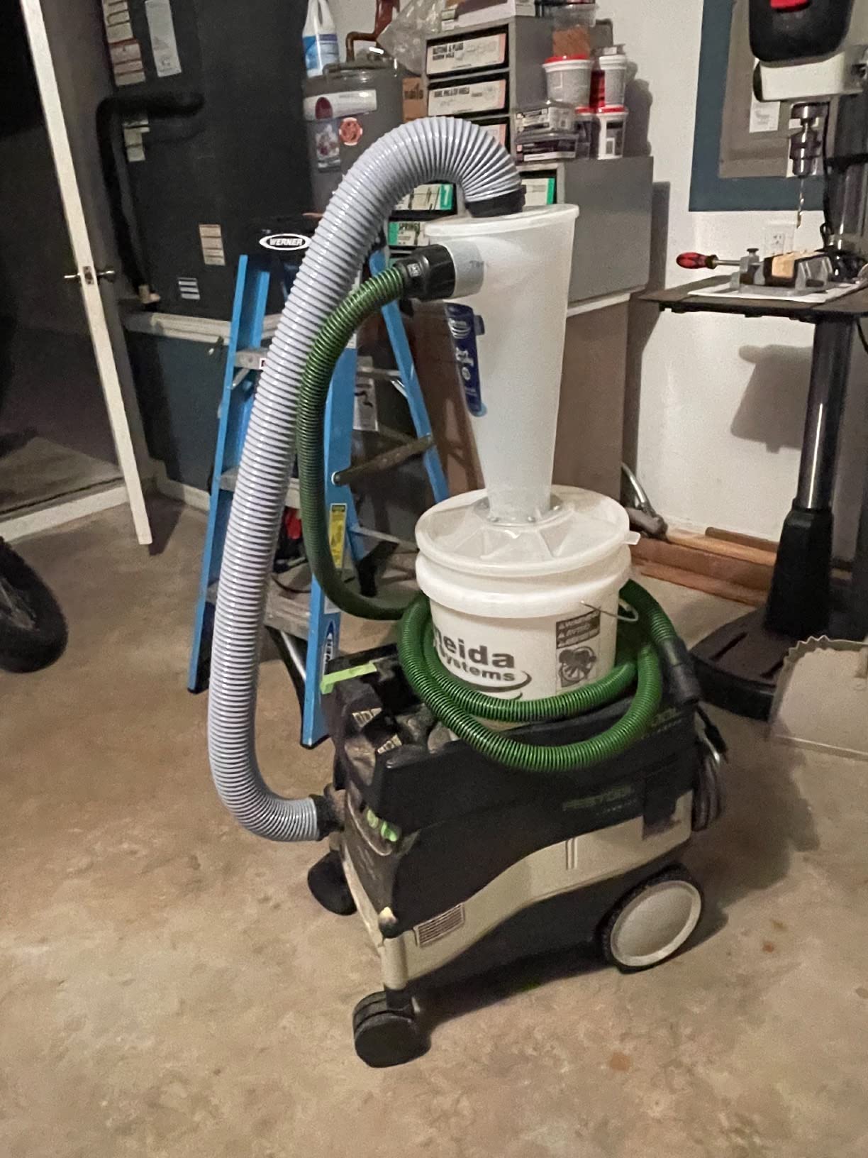 Oneida Air Systems Dust Collector & Cyclone Separator Kit w/ Clear Bucket, 2.5 Deluxe 5-Gal - Portable Cyclone Machine for Wet and Dry Shop Vacuums customer photo 1