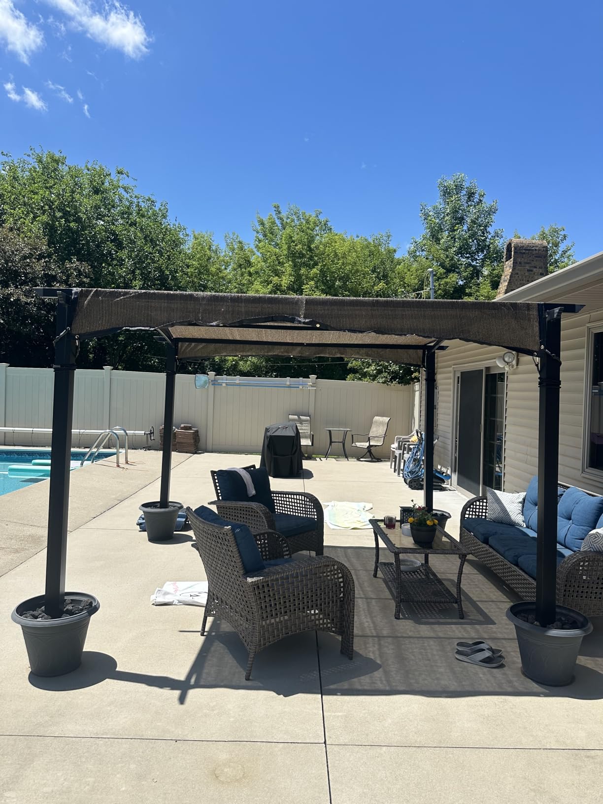 Artpuch 90% Sun Shade Cloth, 10 x 12 FT Pergola Shade Cover Canopy with Grommets customer photo 2