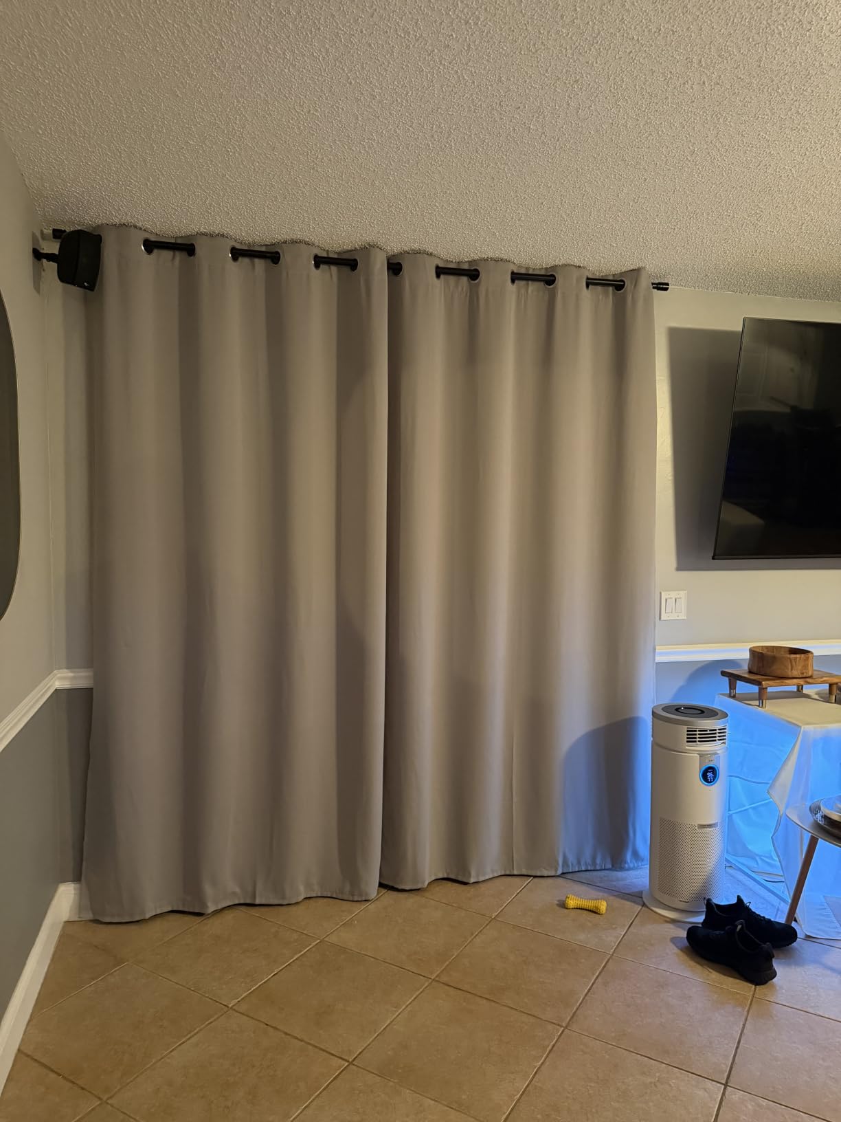 Byondeth Curtain Rods for Windows 16 to 144 Inches Adjustable Length 1 Inch Diameter Window Curtain Rod with Aluminium Finials, Black customer photo 2