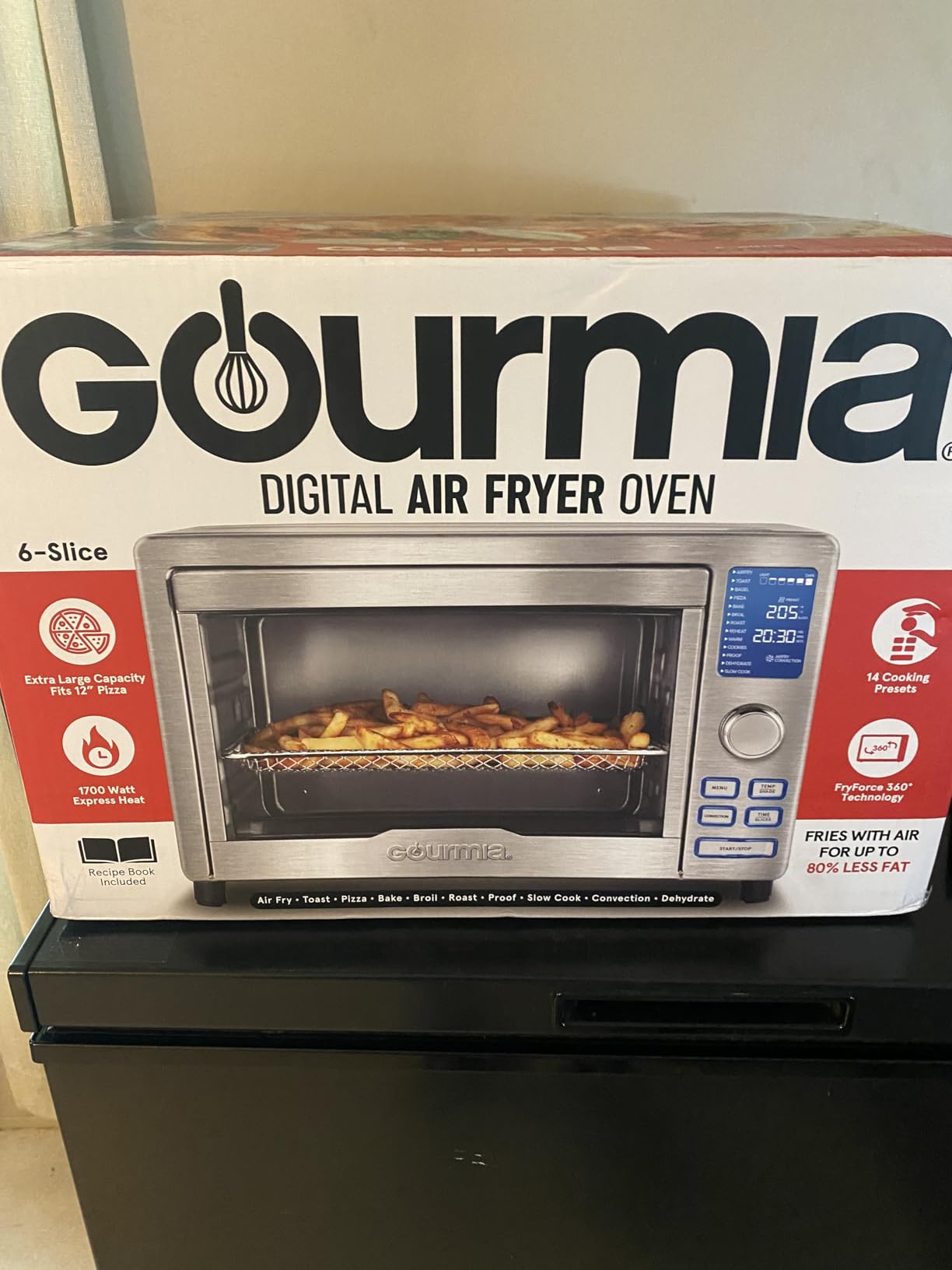Gourmia Air Fryer French Door Toaster Oven - 6-Slice Capacity, LED Display with 14 Cooking Presets, Stainless Steel customer photo 1