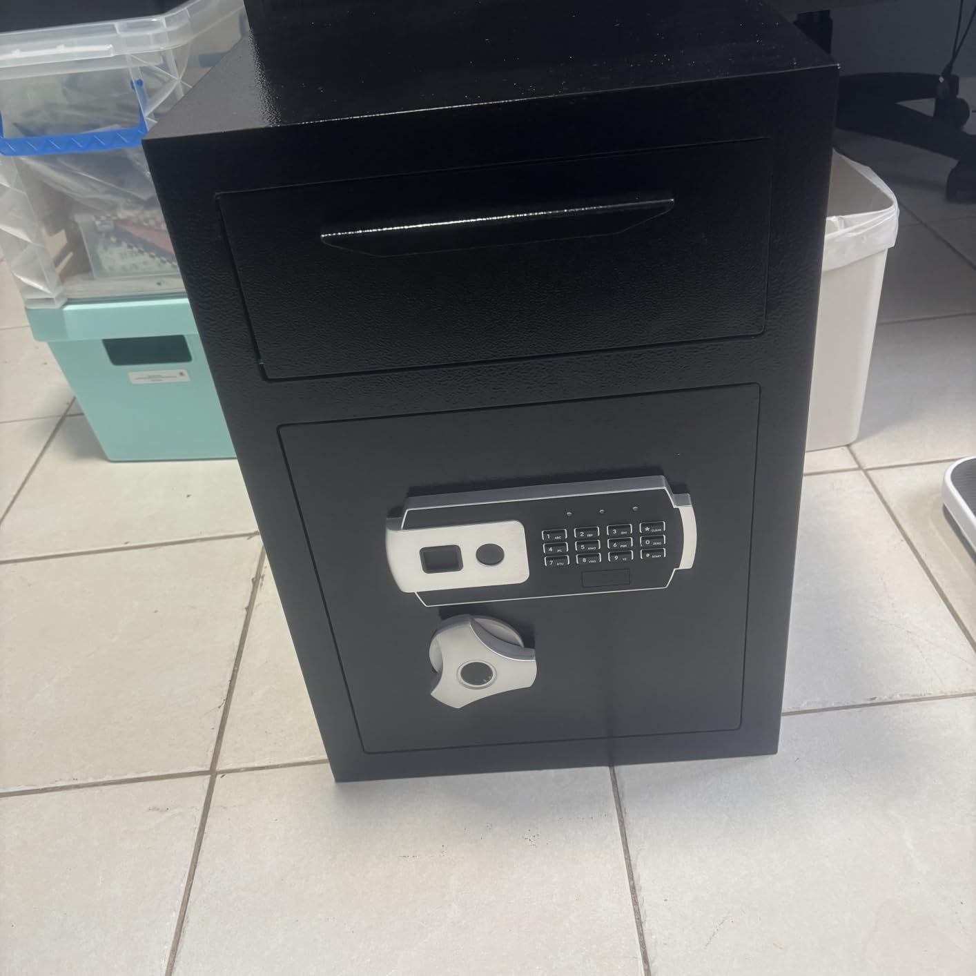 2.8 Cub Depository Drop Safe & Fireproof Bag, Front Drop Slot Lock Box with Digital Combination Anti-Fishing, Silent Deposit Safe Box, Security Money Safe for Business Office Home customer photo 2