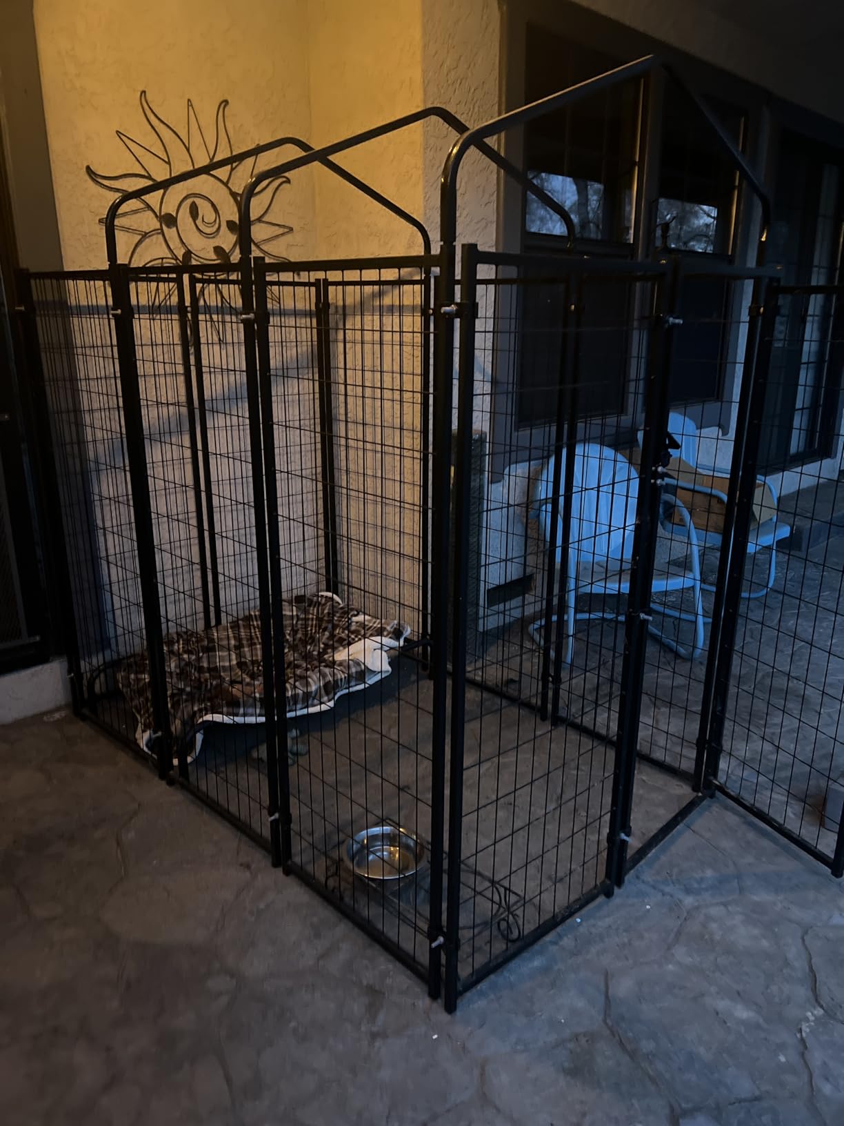 HITTITE 8x4x6 FT Large Outdoor Dog Kennel Expandable Modular Dog Kennel Outside Heavy Duty Welded Wire Steel Dog Run Dog Playpen Fence with Gray Roof Cover for Backyard customer photo 2