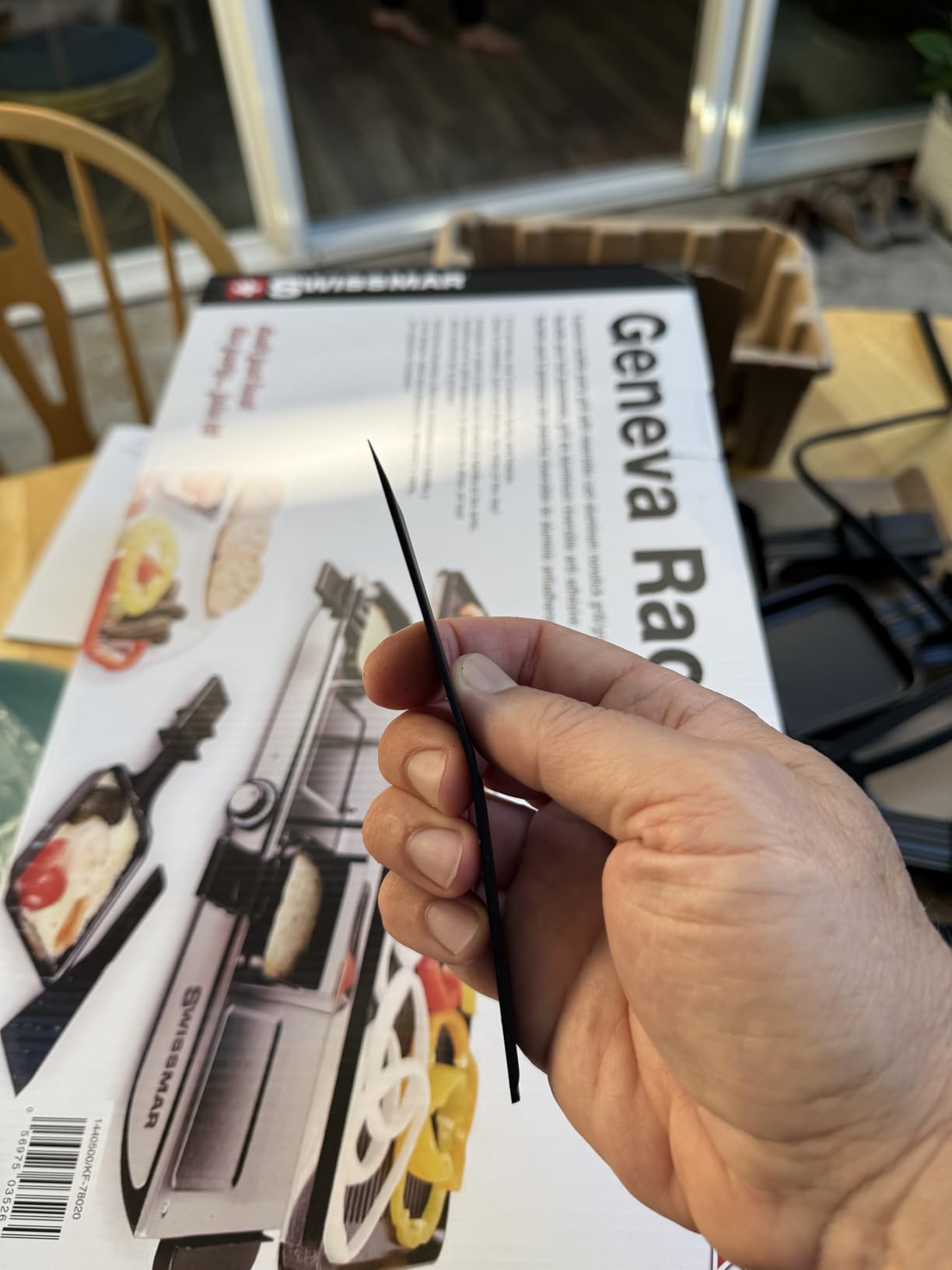 Swissmar Geneva Indoor Electric Raclette Grill, Cast Aluminum Top, 4-Person | Reversible Grill & Crepe Sides, 4 Heat-Resistant Spatulas & Dishes, Indoor & Outdoor Use, Enameled Matte Finish, Compact customer photo 1