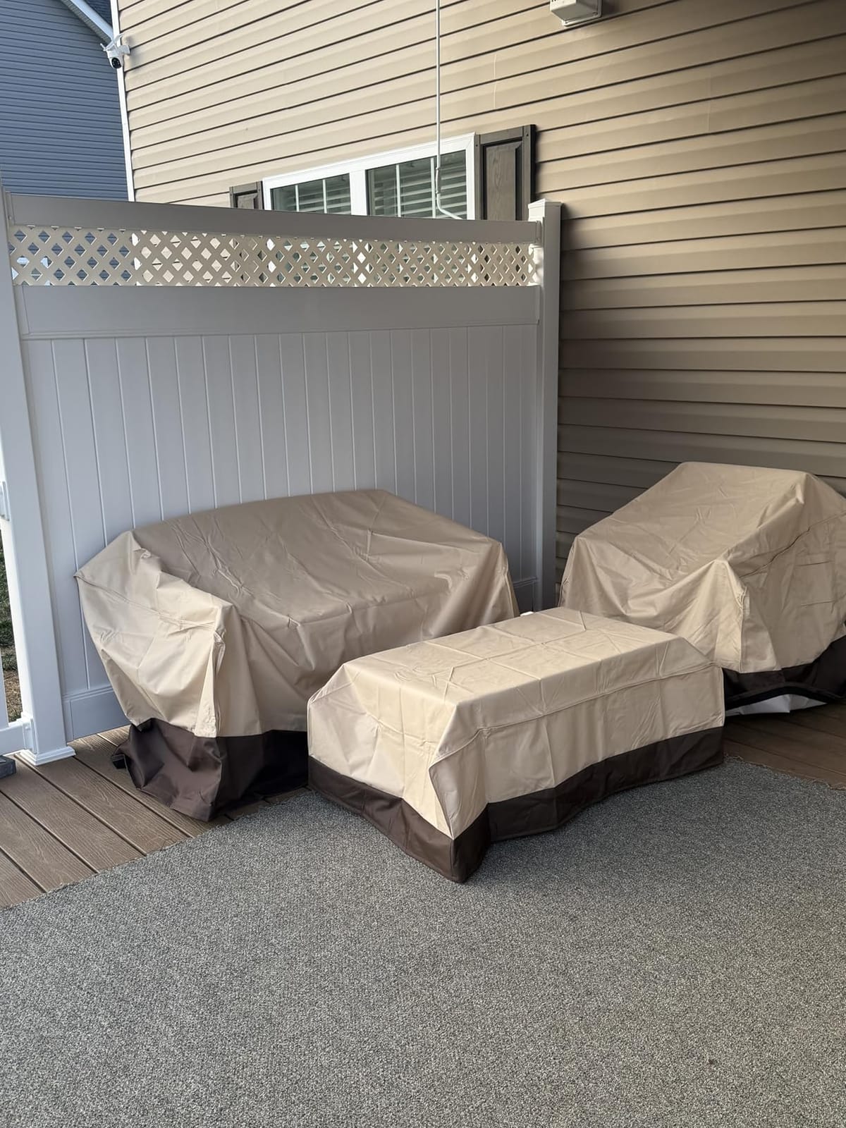 loriano Patio Furniture Cover Set Waterproof 4 Piece Grey customer photo 2