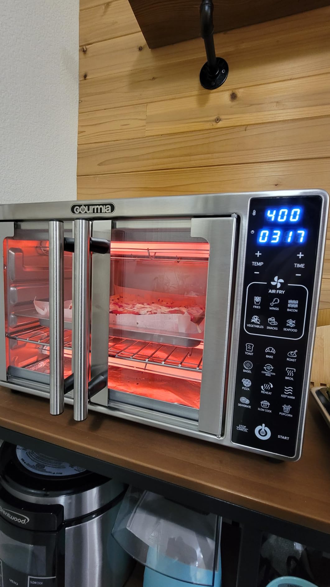 Gourmia Air Fryer French Door Toaster Oven - 6-Slice Capacity, LED Display with 19 Cooking Presets, Stainless Steel customer photo 1