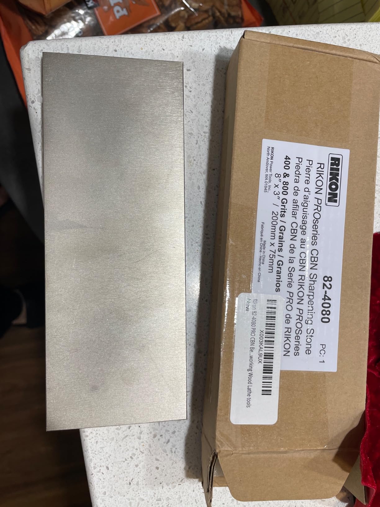 Rikon 82-4080 PRO CBN Bench Stone 8in x 3in 400 grit on one side and 800 grit on the other for high speed steel woodworking Wood Lathe tools customer photo 2