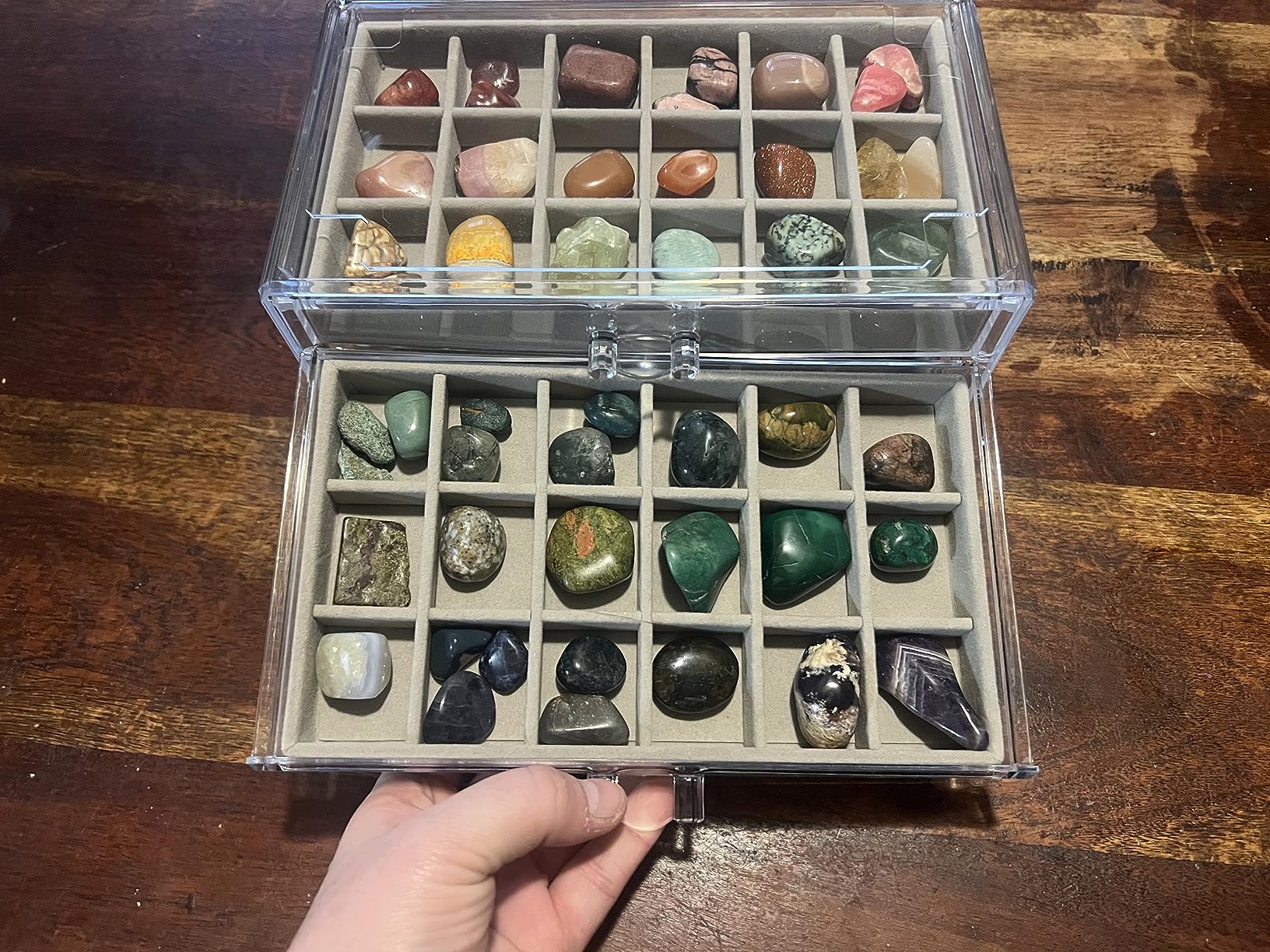 Acrylic Rock Collection Display Case Rock Collection Box for Kids Display Cases for Collectibles Crystal Display Case Holder Shadow Boxes Display Cases Display Cabinet Fossil Display Box customer photo 2