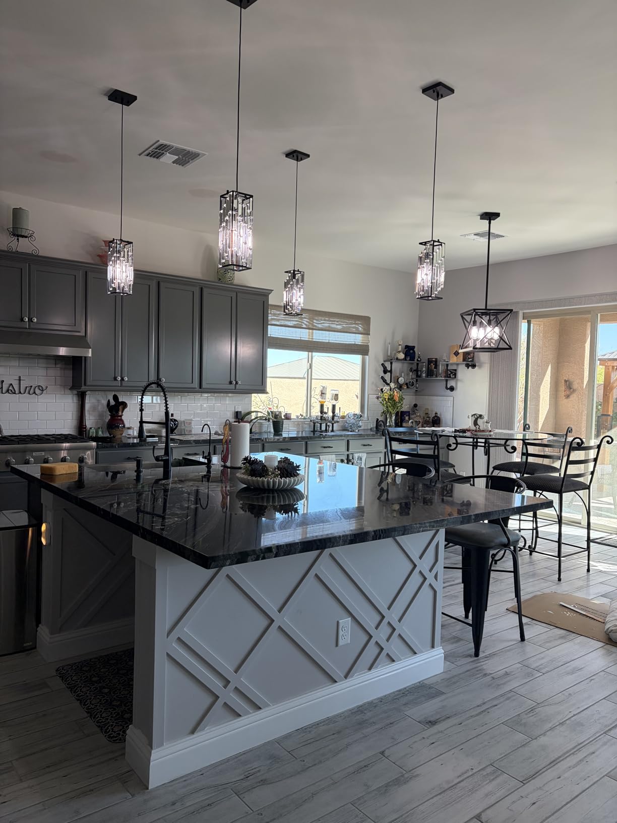 Black Pendant Lighting Modern Pendant Light, Mini Crystal Chandeliers,Adjustable Pendant Light Fixture for Kitchen Island Dinning Room Bedroom (2 Pack) customer photo 2