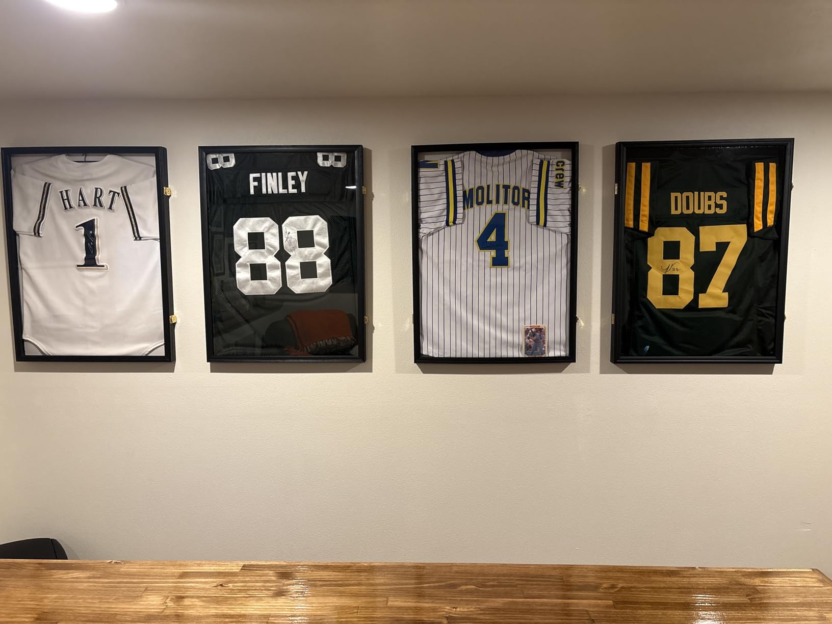 VERANI Jersey Frame Display Case - Football Jersey Shadow Box - Jersey Display Frame with Acrylic Door and Metal Hanger for Baseball Basketball Soccer Hockey Sport Shirt and Uniform,Black customer photo 1