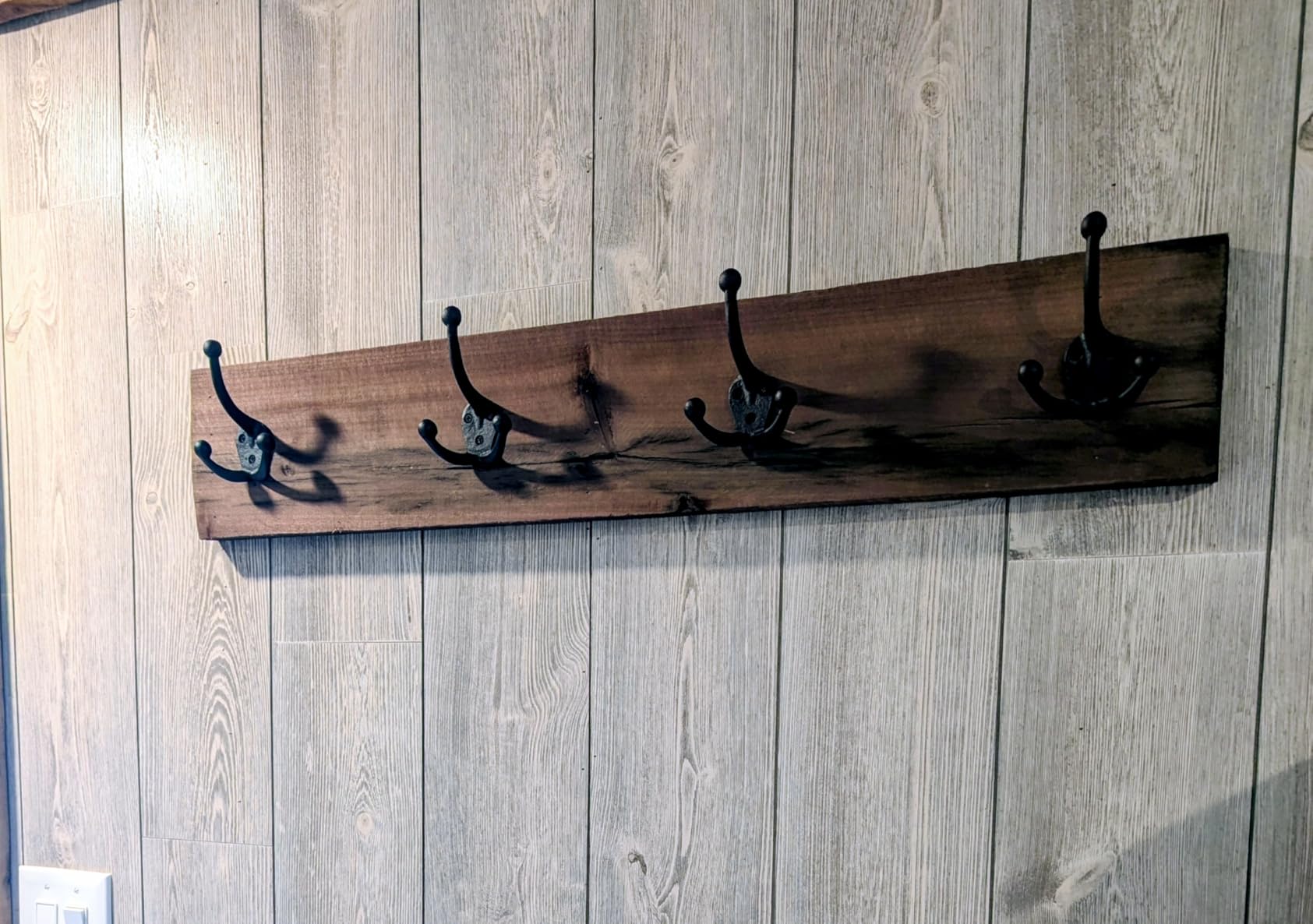 Cast Iron Tri Leg Coat Hooks (5 Pack) Wall Mounted Farmhouse, Decorative, Rust Proof for Exterior or Interior Wall Hooks, Vintage Hooks for Hanging Coats, Bags, Hats, Towels etc (Black) customer photo 2