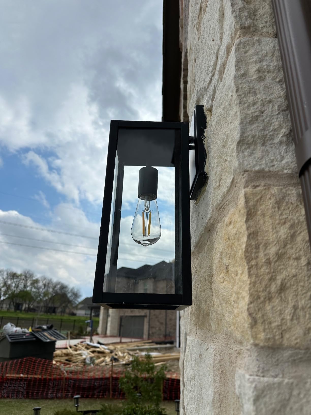 hykolity Large Size Outdoor Wall Lights, 16 Inch Wall Lantern | Waterproof Exterior Wall Sconce, Anti-Rust Wall Mounted Lighting with Glass Shade, Lamp with E26 Socket for Porch, 1 Pack customer photo 1
