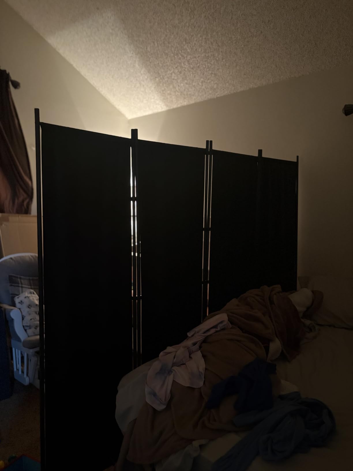 Room Divider 6FT Portable Room Dividers and Folding Privacy Screens, Fabric Divider for Room Separation, Partition Room Dividers Freestanding Wall Divider Screen Studio (Black, 4 Panel-88'') customer photo 1