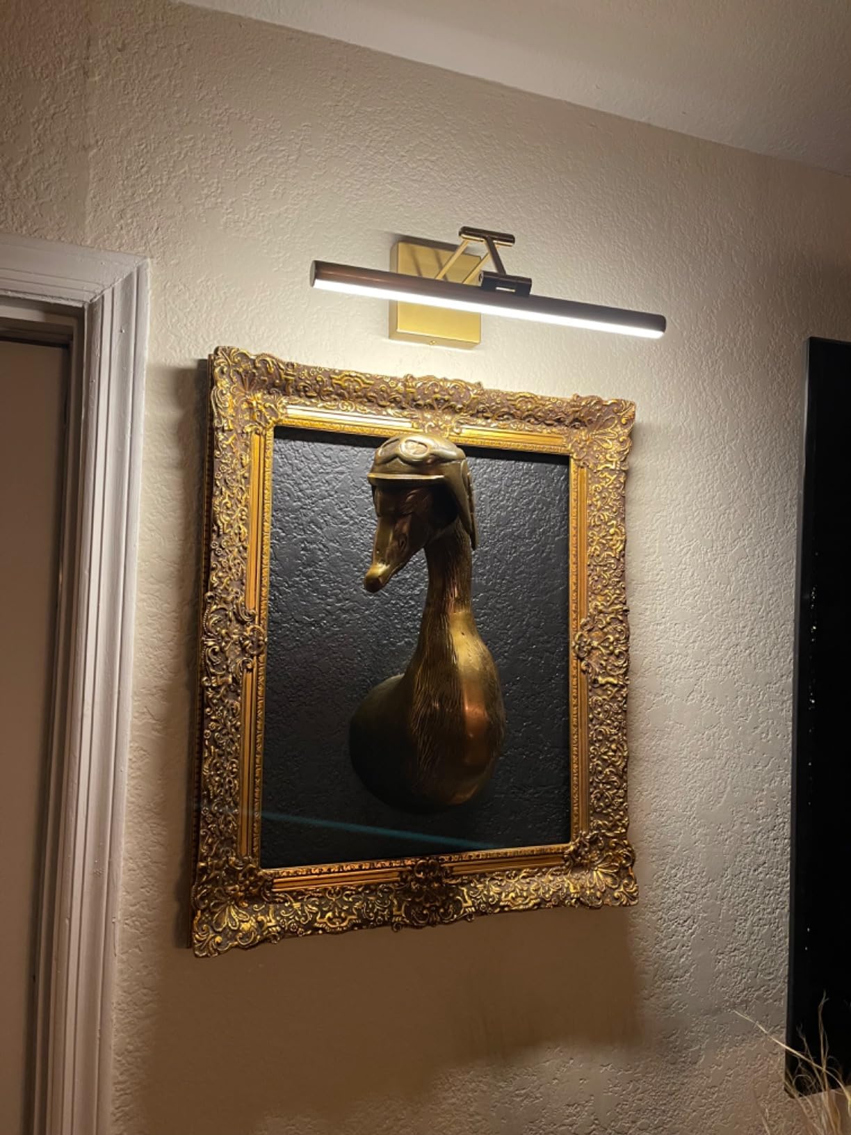 Hard-Wired Picture Lights for Wall Dimmable Brass Gallery Light 15.5 Inch | Picture Frame Lights with Adjustable Swing Arm, Art Light for Painting, Artwork, Display, Portrait, Library customer photo 2