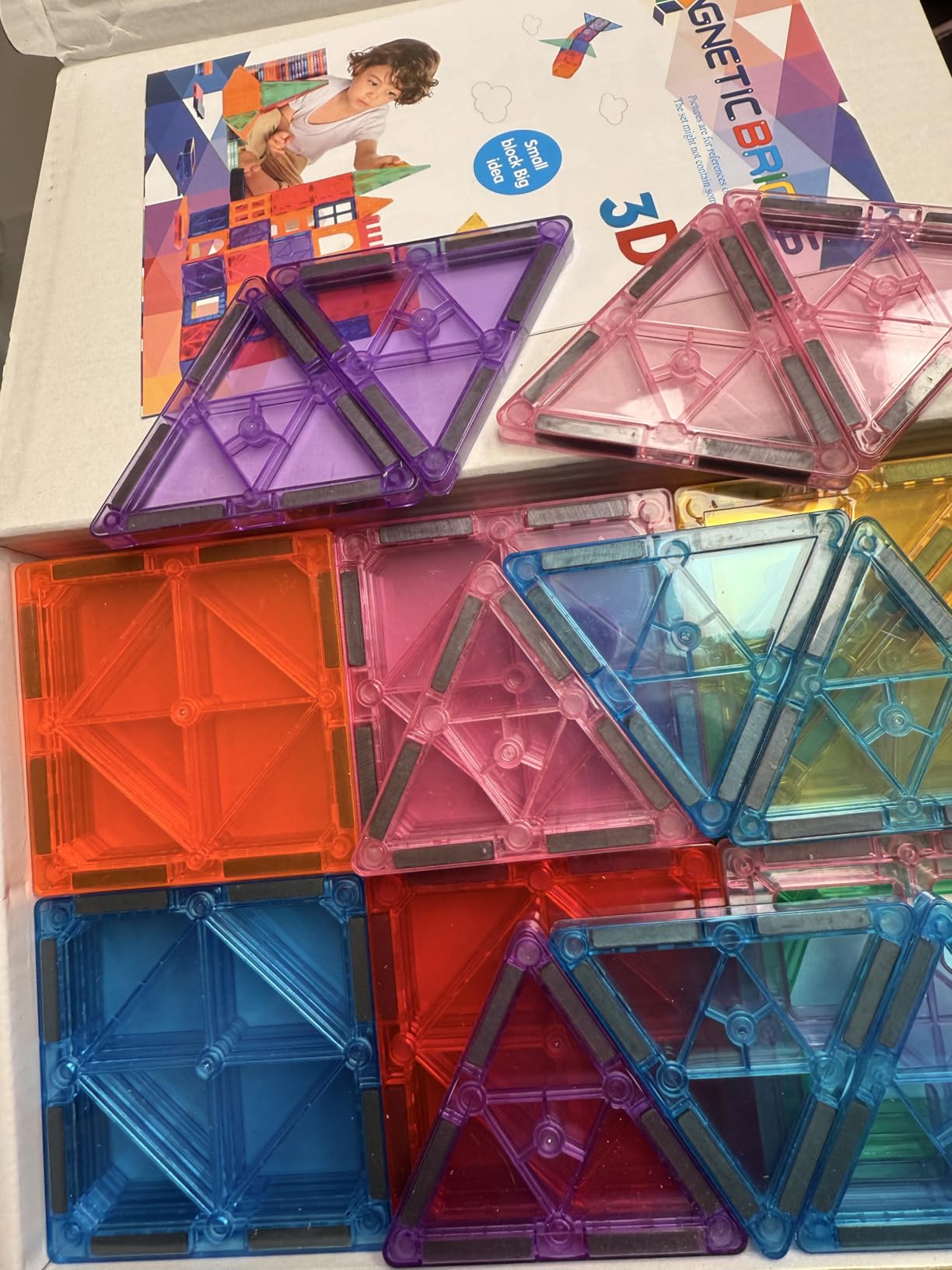 134PCS Magnetic Building Tiles, Gift for Boys and Girls Ages 3+ | Durable STEM Toys with Strong Magnets for Kids, Educational Building Blocks for Group Play Activities customer photo 1