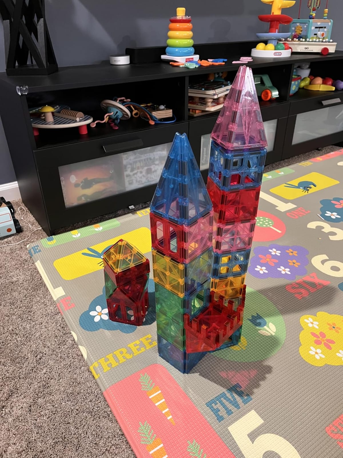 134PCS Magnetic Building Tiles, Gift for Boys and Girls Ages 3+ | Durable STEM Toys with Strong Magnets for Kids, Educational Building Blocks for Group Play Activities customer photo 2