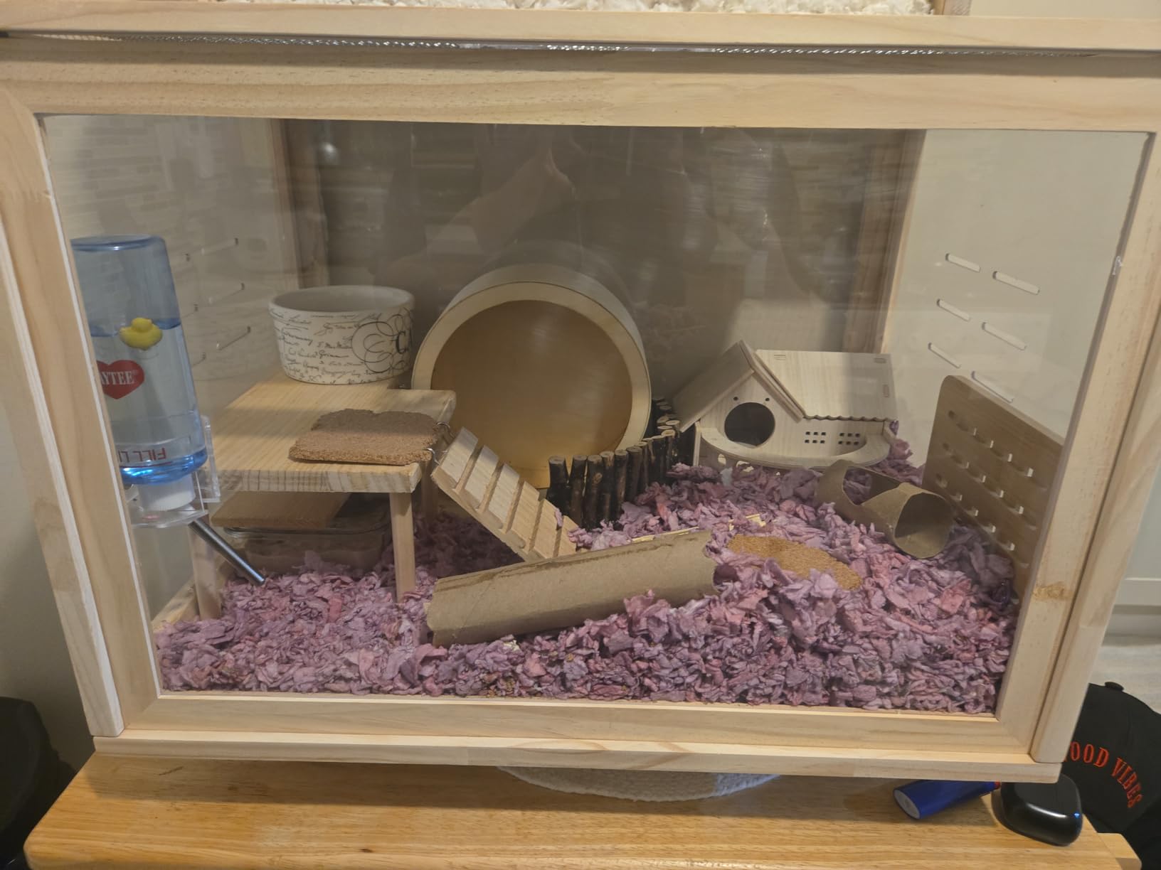 Large Hamster Cages - Wooden Hamster Mice and Rat Habitat with Ventilator Small Animal Cages for Rabbits, Guinea Pigs with Waterproof Bottom Plate customer photo 2