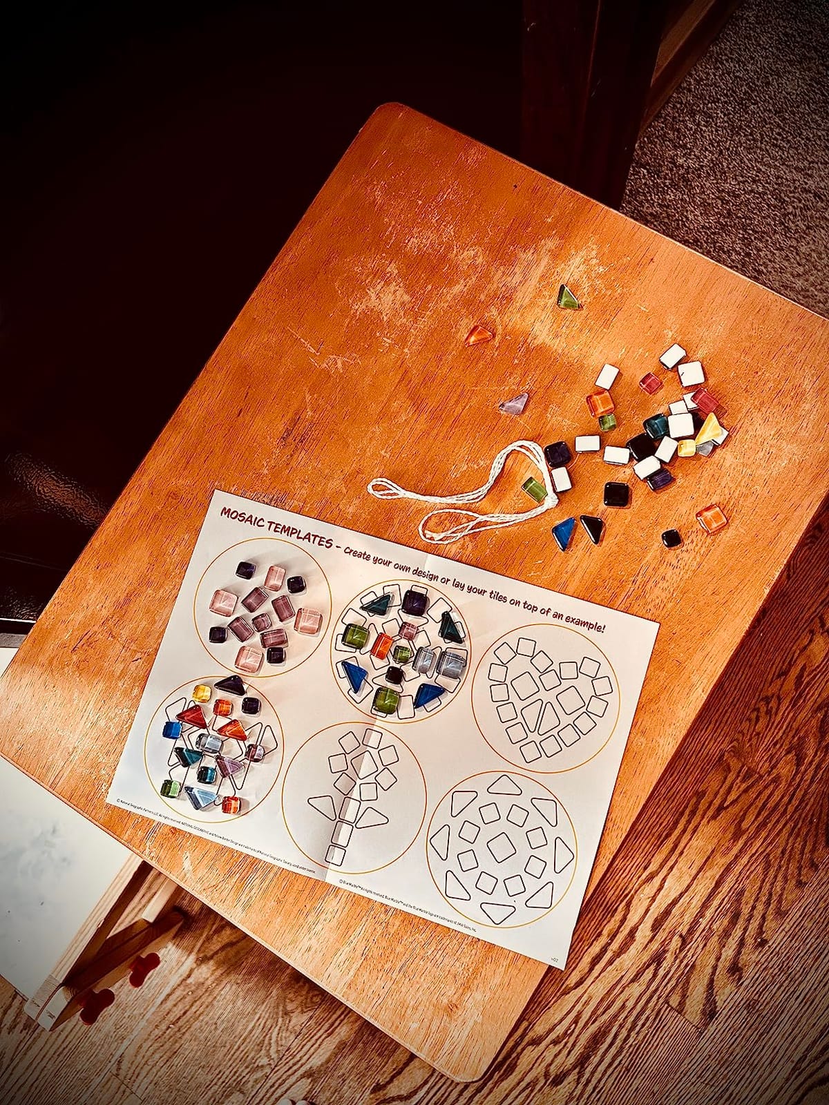 National Geographic Mosaic Arts and Crafts Kit for Kids - 3 Glass Tile Mosaic Projects with Glass Tiles, Templates, Plaster & More customer photo 1