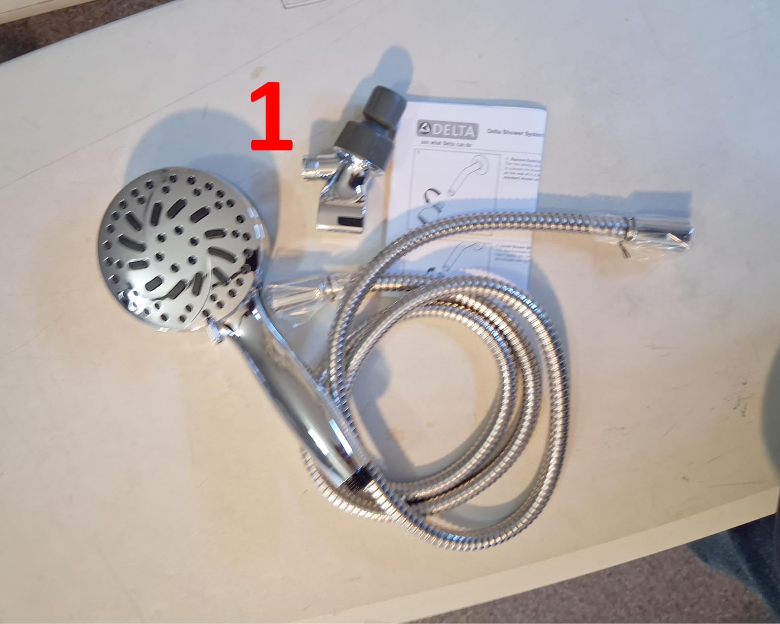 Delta Faucet ProClean Chrome Shower Head with Handheld, Showerhead with High Pressure Spray, Handheld Shower Head, 6 Spray Settings, Chrome 75740 customer photo 1