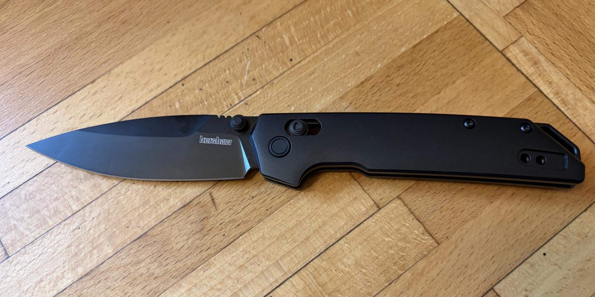 Kershaw Iridium Reverse Tanto Folding Pocket Knife, 3.4in D2 Steel Blade, DuraLock Locking Mechanism, Aluminum Handle, Designed in the USA customer photo 1
