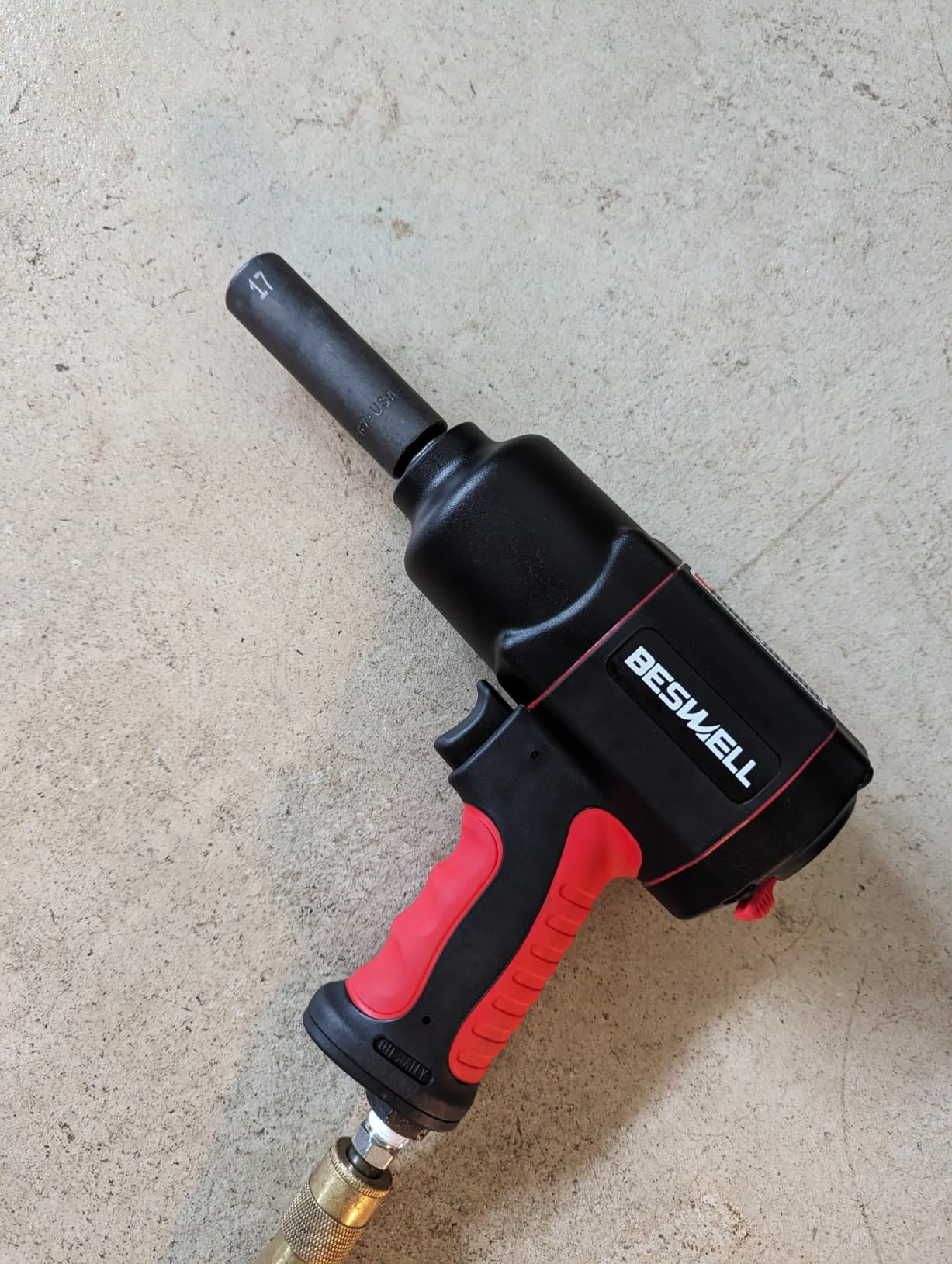 BESWELL BW-112BN 1/2-Inch Air Impact Wrench with 1180 Ft-Lbs Max Torque | FAST & POWERFUL: Twin hammer impact wrench delivers fast, high-torque power for auto repair, tire changes & body shop customer photo 2