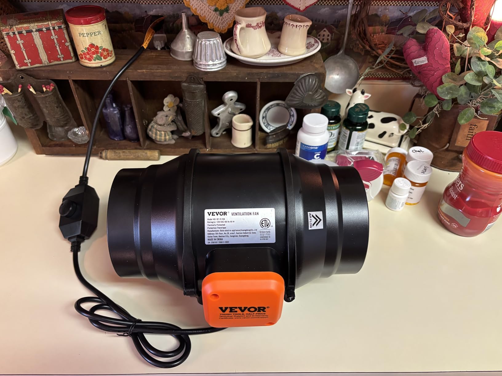 VEVOR Inline Duct Fan, 6-Inch 400 CFM with Variable Speed Controller, Quiet AC-Motor Ventilation Exhaust Fan for Cooling Booster, Grow Tents, Hydroponics customer photo 2