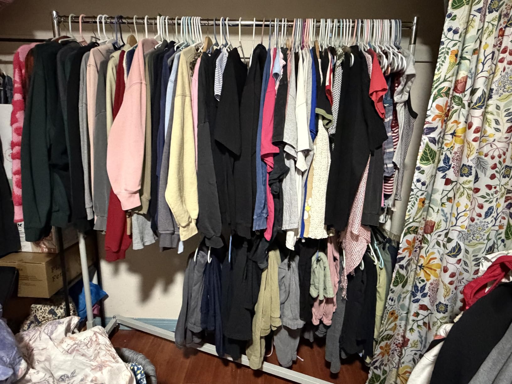 Simple Houseware Commercial Grade Z-Base Double Rod Garment Rack, 600lb Load, 63 inch, Silver customer photo 2