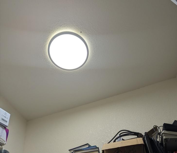 Dimmable LED Flush Mount Ceiling Light Fixture with Remote Control, 12Inch 3000K-6500K Light Color Adjustable, Modern Ultra-Thin Ceiling Lamp for Bedroom Kitchen, Wired customer photo 2