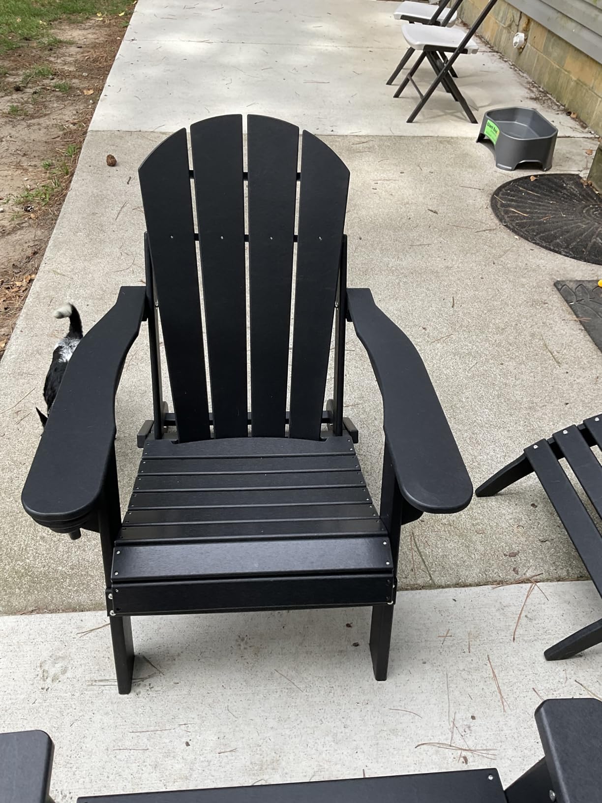 GREENVINES Folding-Adirondack-Chairs Set of 2, HDPE All Weather, Blue | Hidden Cup Holder | 5