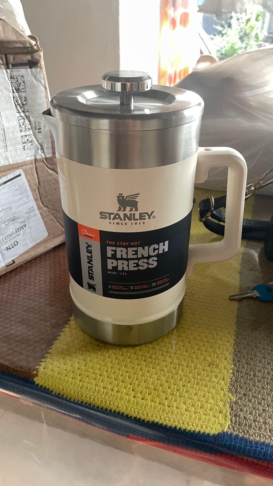 STANLEY Classic Stay-Hot French Press Coffee Maker 48 oz | 5 Minute Brew, 4 Hours Hot | Mesh Filter for Coffee Grounds | Insulated Stainless Steel French Press | BPA-Free | Cream Gloss customer photo 1
