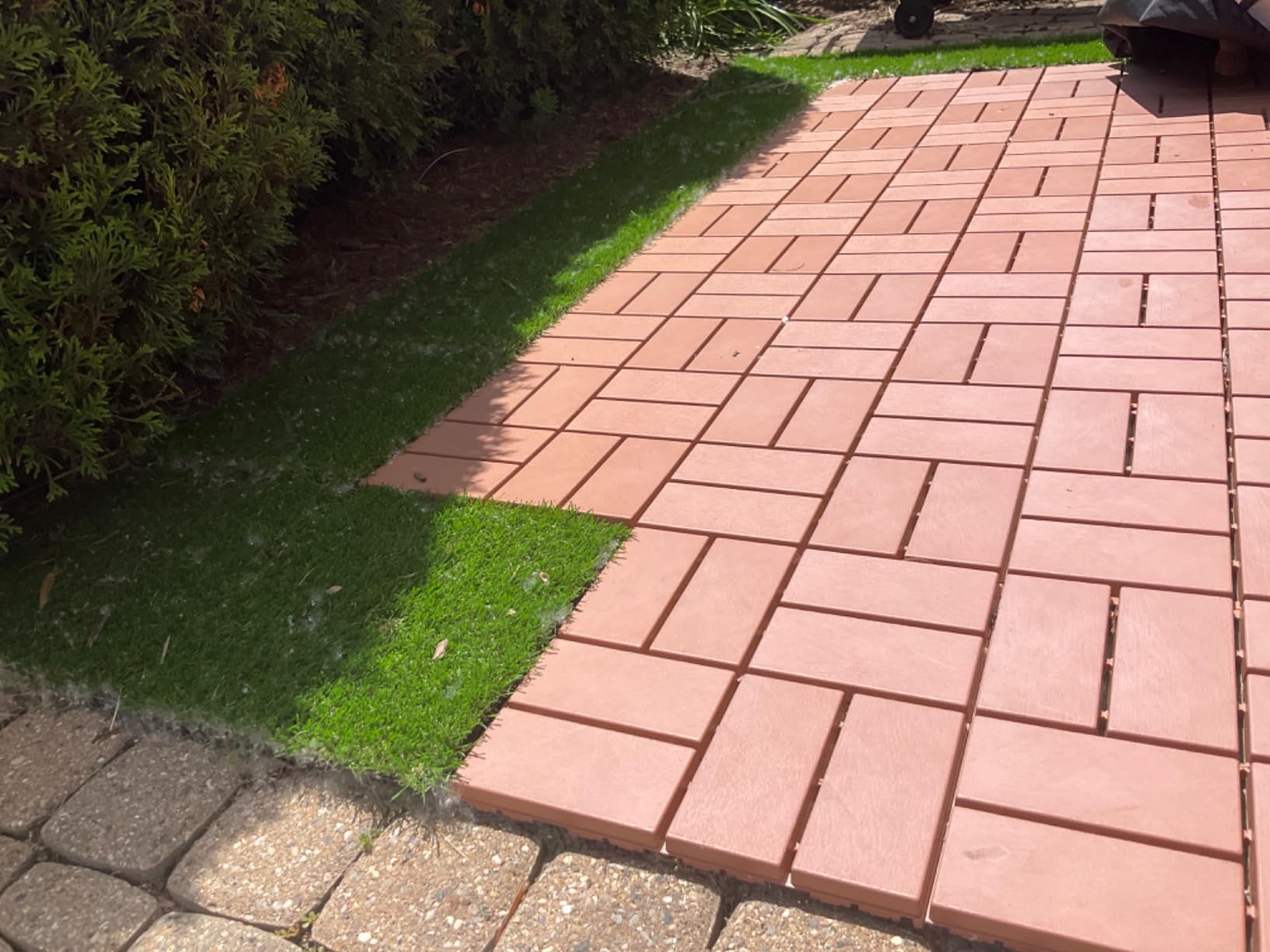 VANCASTLE Artificial Grass Tiles Interlocking Turf Squares Deck 9 Pack | 12
