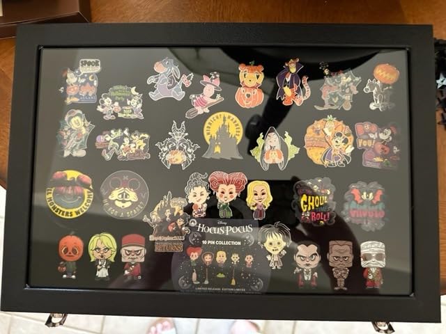 Enamel Pin Display Case, Pin Collection Holder, 14 X 9 inches Shadow Box Frame for Pins, Black customer photo 2