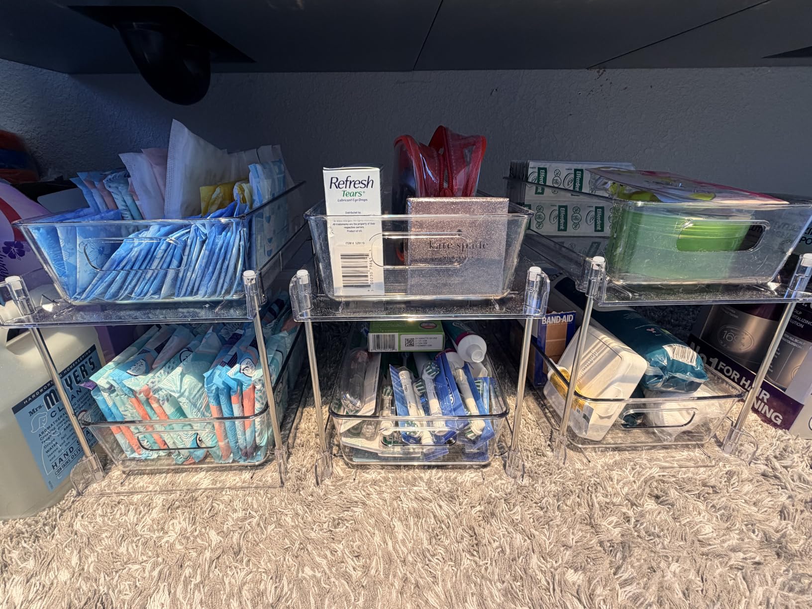 Vtopmart 4 Pack Bathroom Under Sink Organizers Organizer, 2 Tier Clear Pull-Out Organization (S-Standard) customer photo 2
