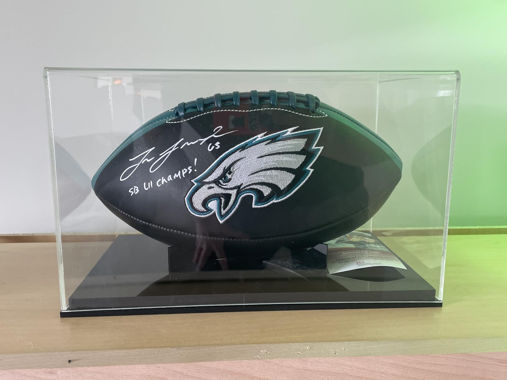 Football Display Case Full Size, TiopLior Football Case Display Case Clear with Removable Football Stand No Assembly Required Acrylic Display Case for Football customer photo 1