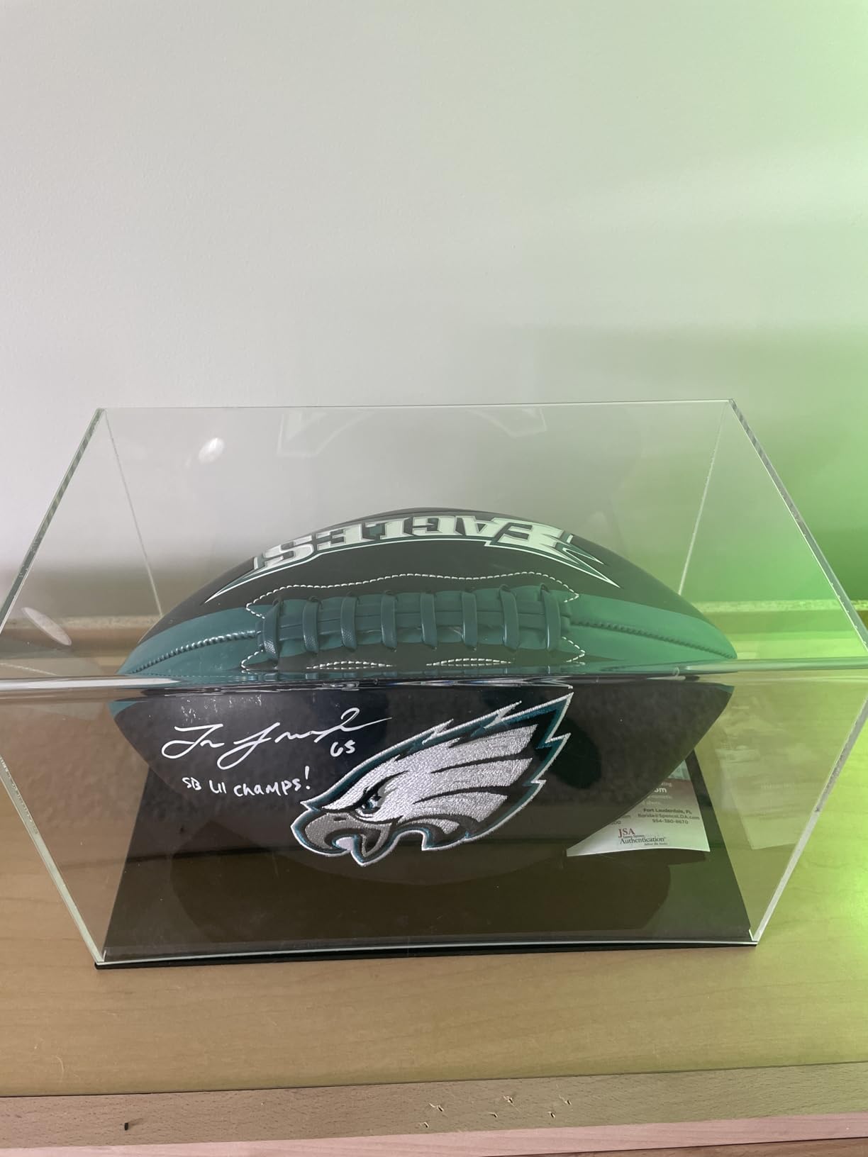 Football Display Case Full Size, TiopLior Football Case Display Case Clear with Removable Football Stand No Assembly Required Acrylic Display Case for Football customer photo 2